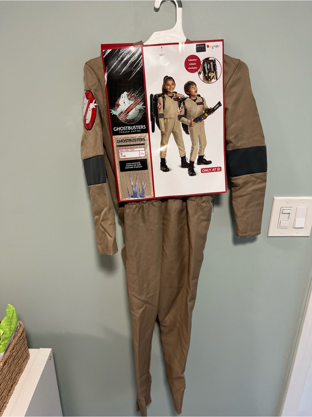 Kids Classic Tan Ghostbuster Costume with Inflatable Pack
